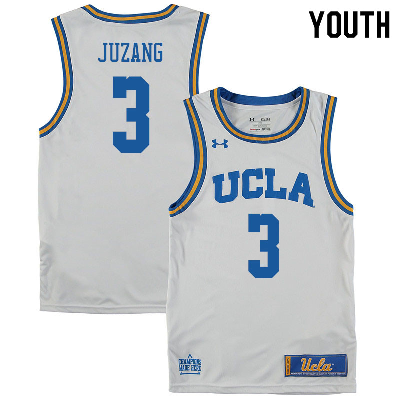 Youth #3 Johnny Juzang UCLA Burins College Basketball Jerseys Sale-White